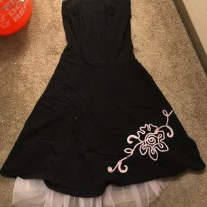 Black strapless dress